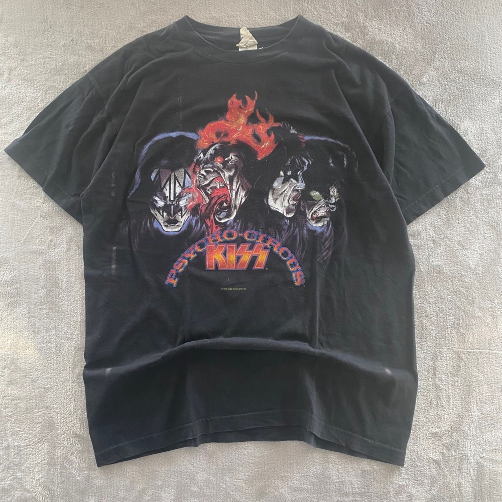 Vintage 1998 KISS Psycho Circus T Shirt Black Large Rock Band Concert Tee 90s